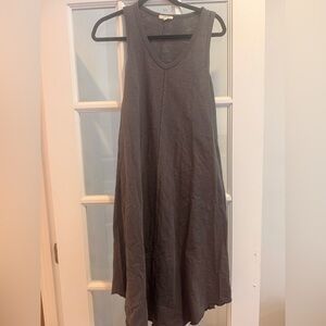 Leallo burnout grey midi dress 100% cotton size M - scoop neck